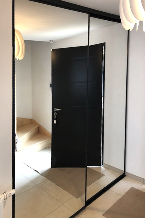 Ensemble 2 portes de placard coulissantes Miroir argent - 2/2