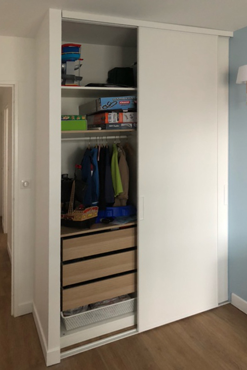 Ensemble 2 portes de placard coulissantes Blanc Alpin - 2/2
