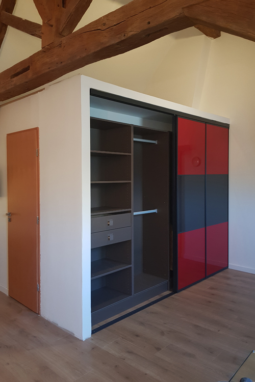 4 portes  coulissantes Gloss vermillon/anthracite - 2/2