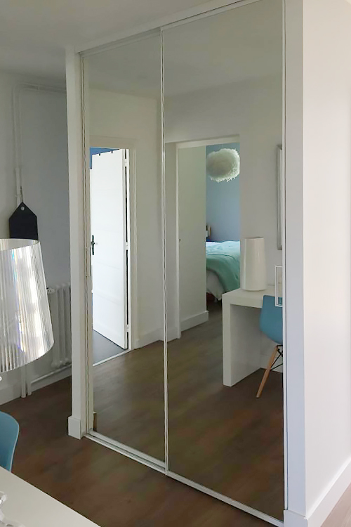 Ensemble 2 portes de placard coulissantes Miroir - 2/2